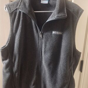 Columbia Black Fleece Jacket with Blue Trim